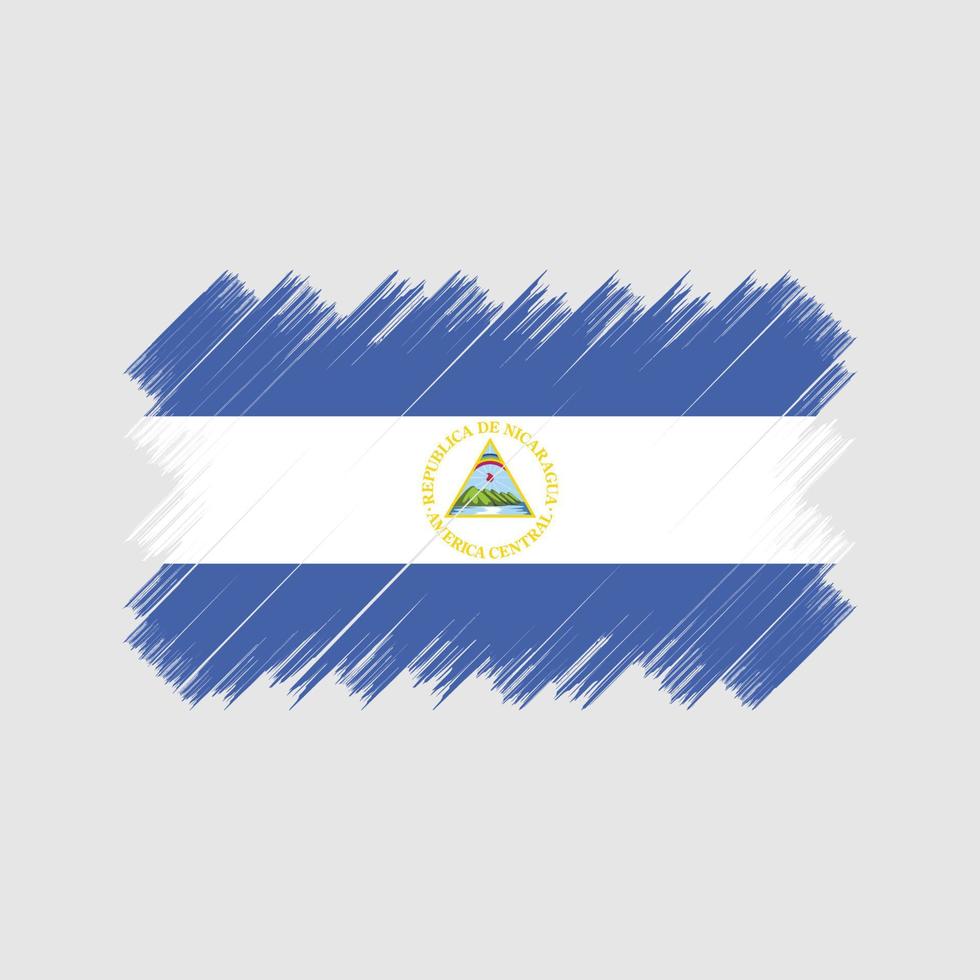 pincel de bandeira da nicarágua. bandeira nacional vetor