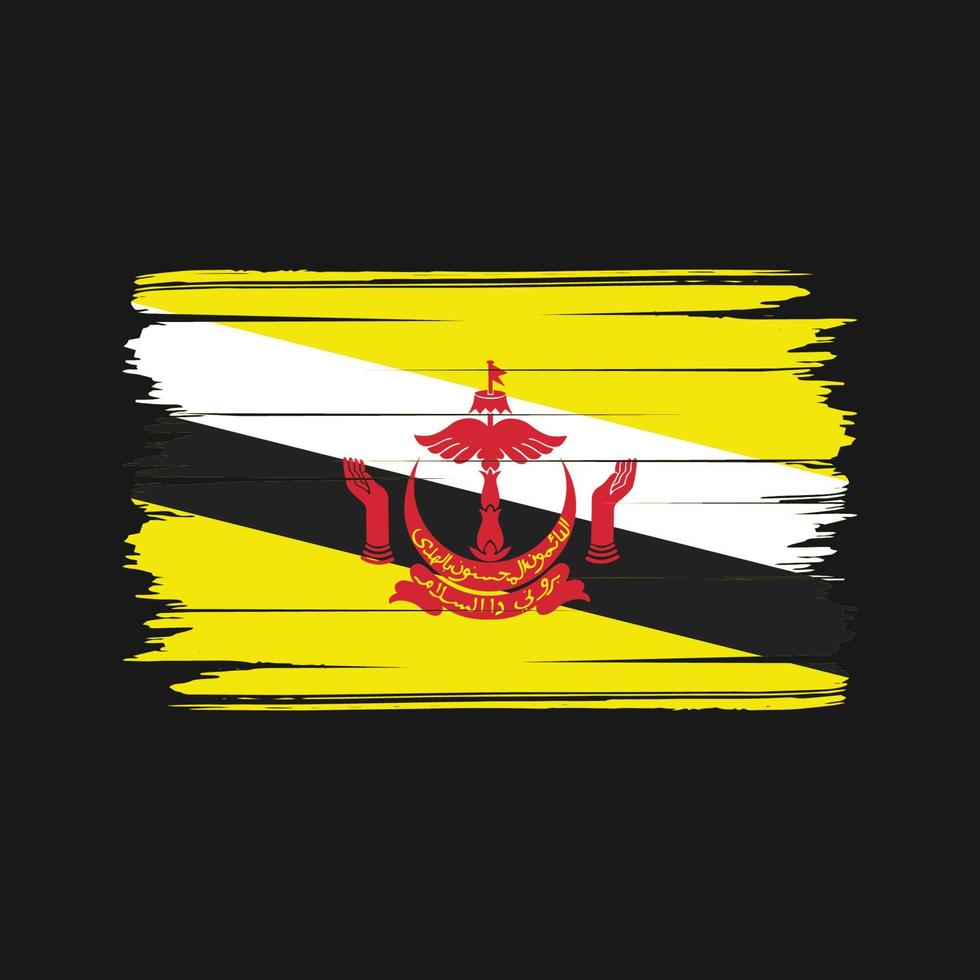 vetor de escova de bandeira de brunei. bandeira nacional