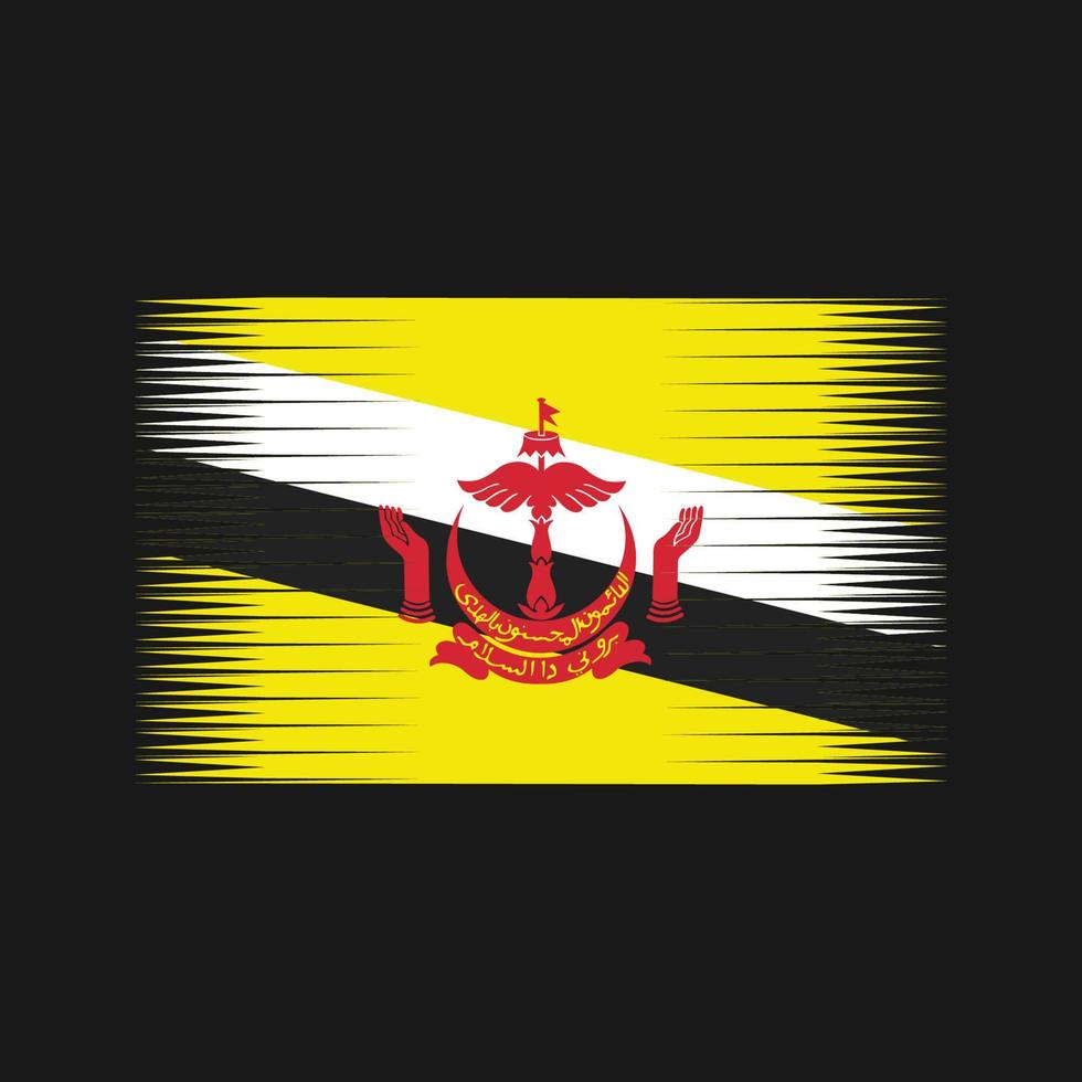 vetor de bandeira brunei. bandeira nacional