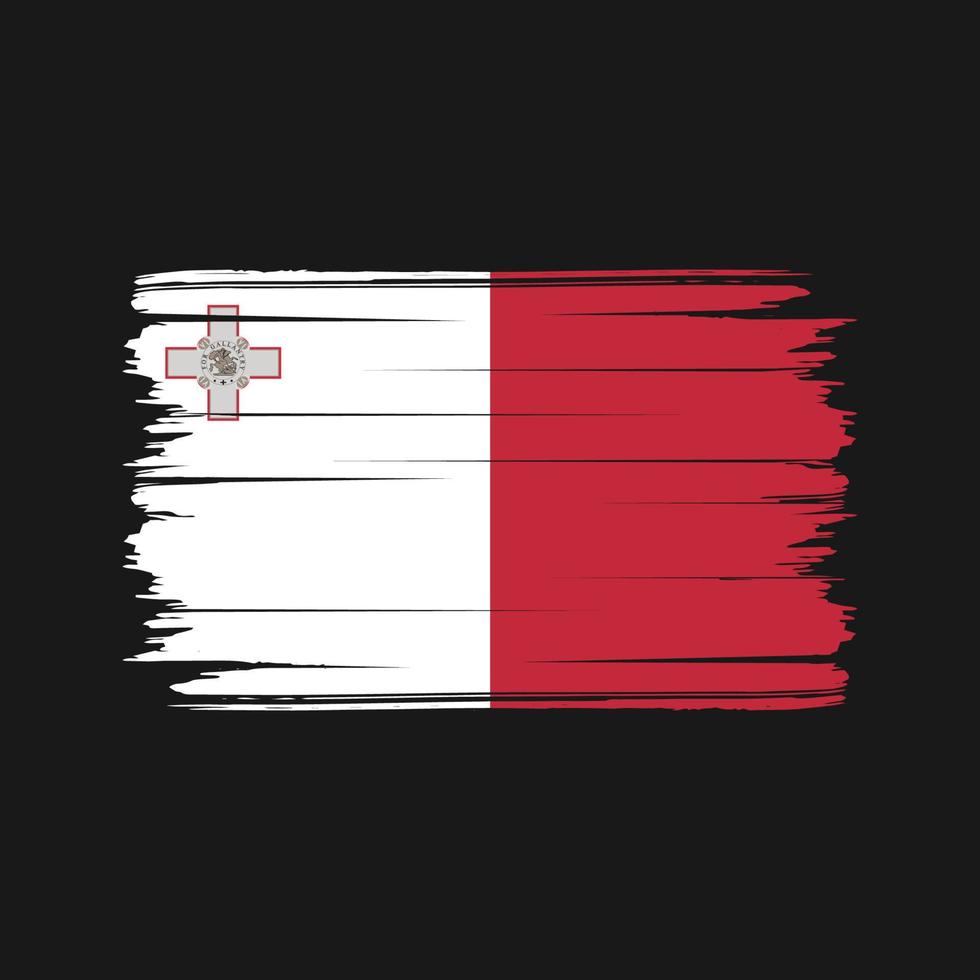 vetor de escova de bandeira de malta. bandeira nacional