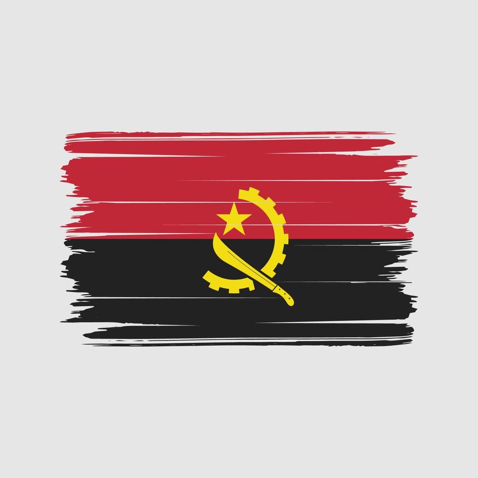 vetor de pincel de bandeira de angola. bandeira nacional