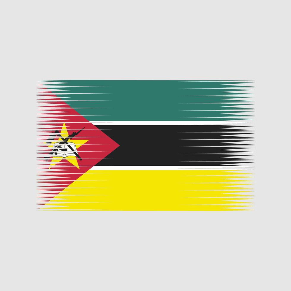 vetor de bandeira de Moçambique. bandeira nacional