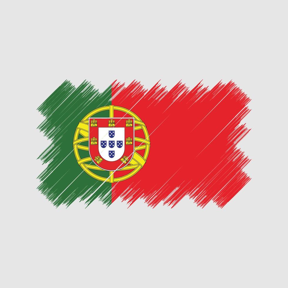 pincel de bandeira de portugal. bandeira nacional vetor