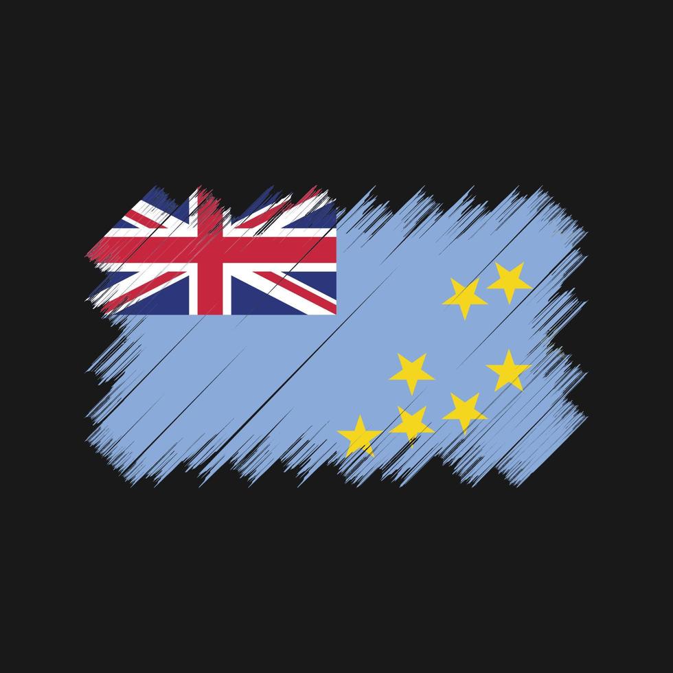 pincel de bandeira tuvalu. bandeira nacional vetor