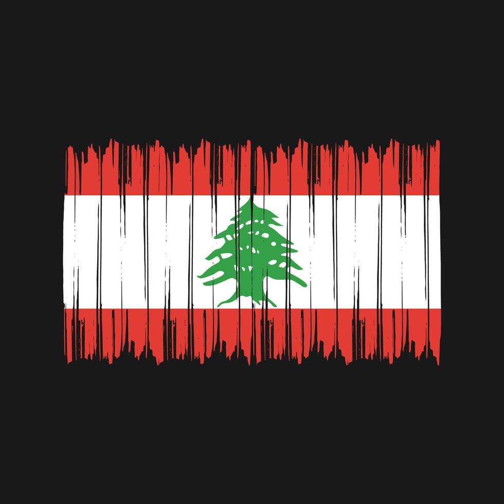 pinceladas de bandeira do Líbano. bandeira nacional vetor