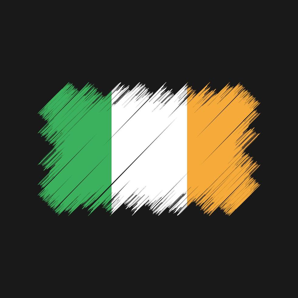 pincel de bandeira da irlanda. bandeira nacional vetor