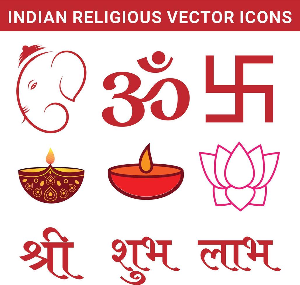 vetor abstrato ícones religiosos indianos