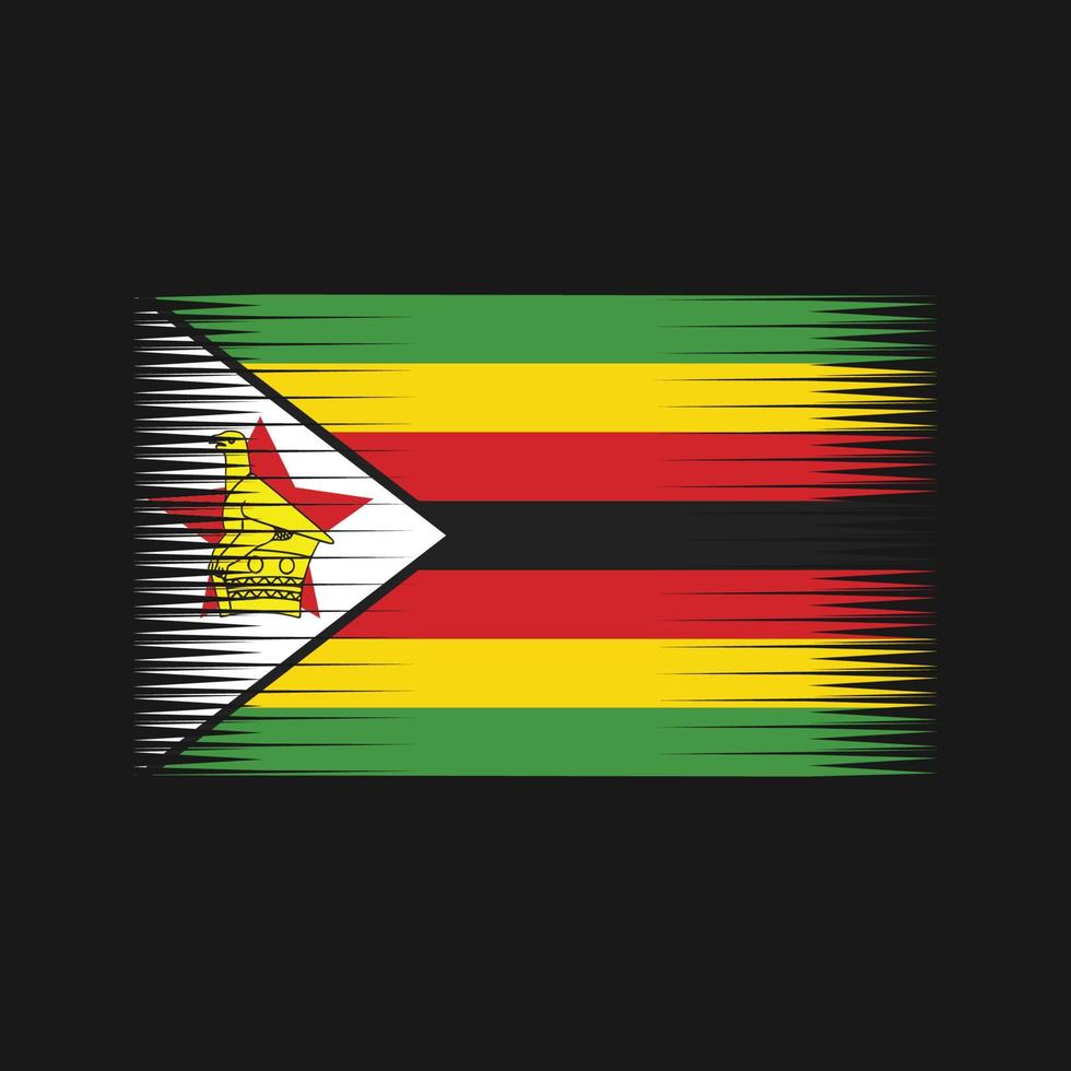 vetor de bandeira do zimbábue. bandeira nacional