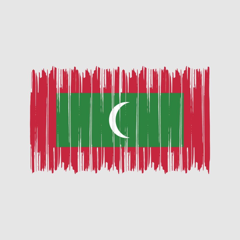 pinceladas de bandeira maldivas. bandeira nacional vetor