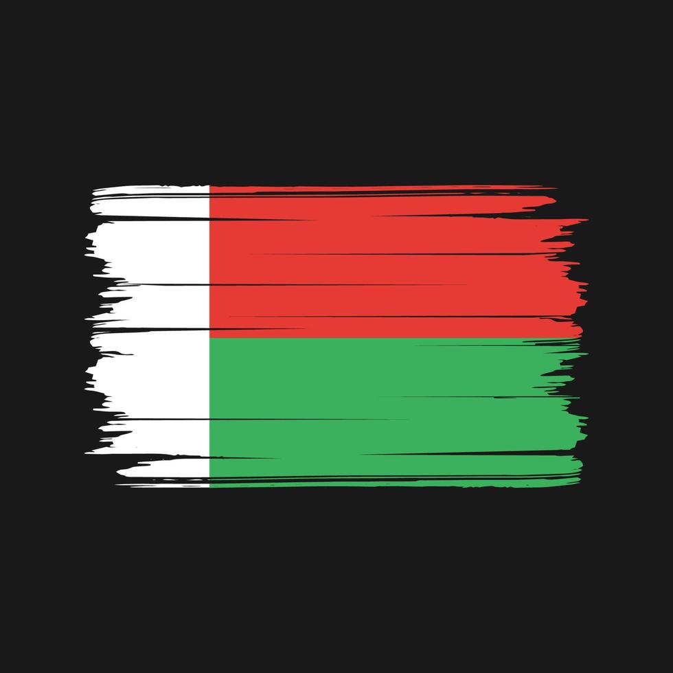 vetor de pincel de bandeira de madagascar. bandeira nacional