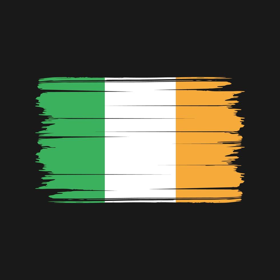 vetor de pincel de bandeira da irlanda. bandeira nacional