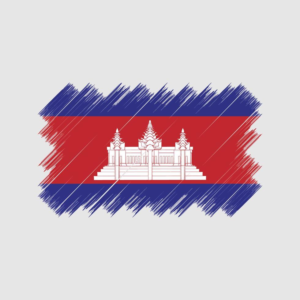 escova de bandeira do camboja. bandeira nacional vetor