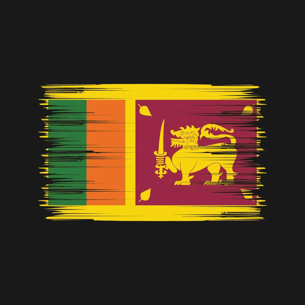 pincel de bandeira do sri lanka. bandeira nacional vetor