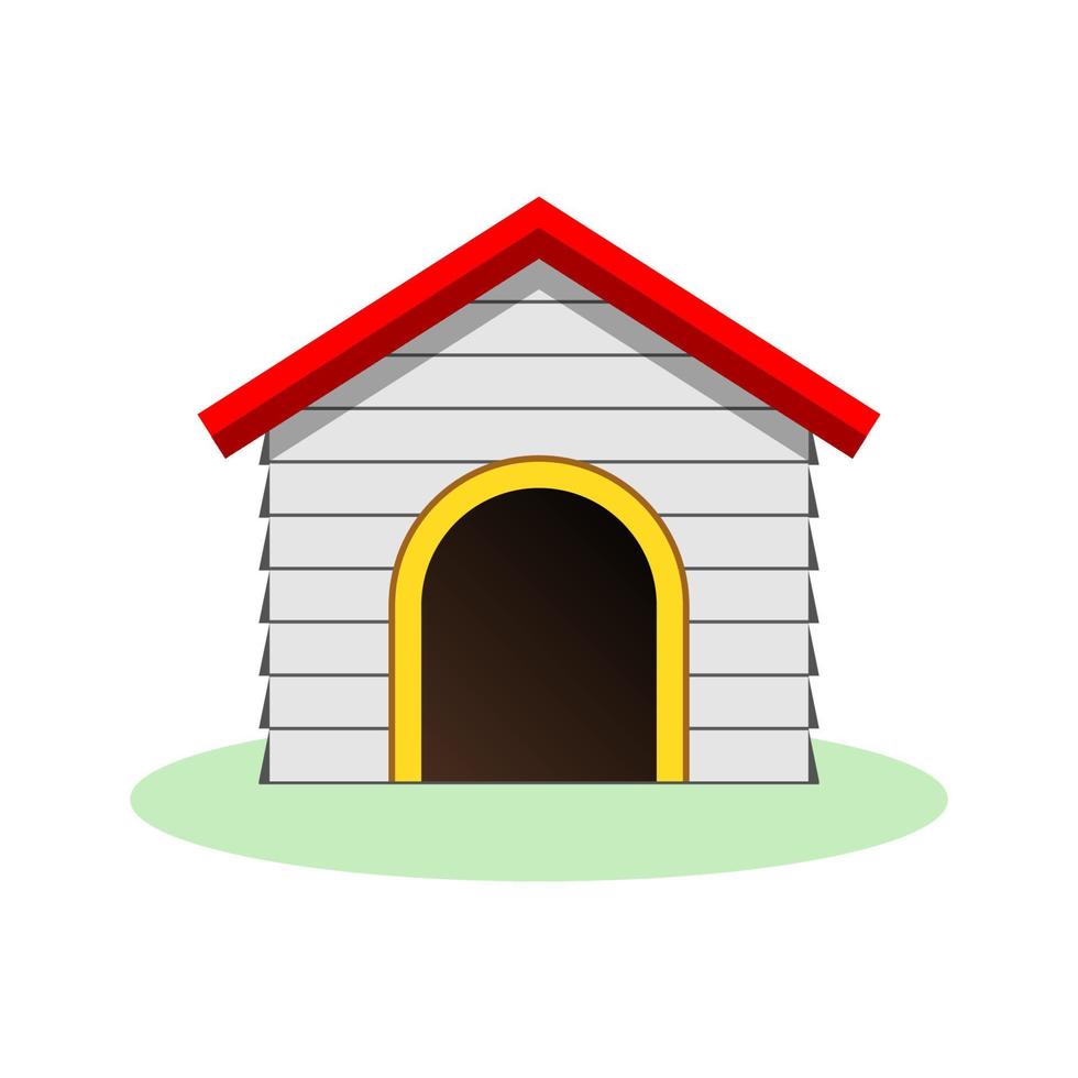 ilustração vetorial de casinha de cachorro ao ar livre cinza vetor