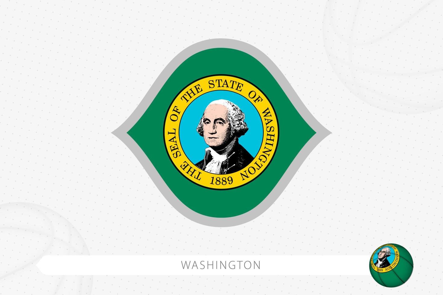 bandeira de Washington para competição de basquete em fundo cinza de basquete. vetor