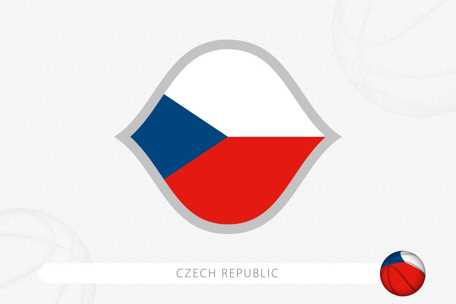 bandeira da república checa para competição de basquete em fundo cinza de basquete. vetor