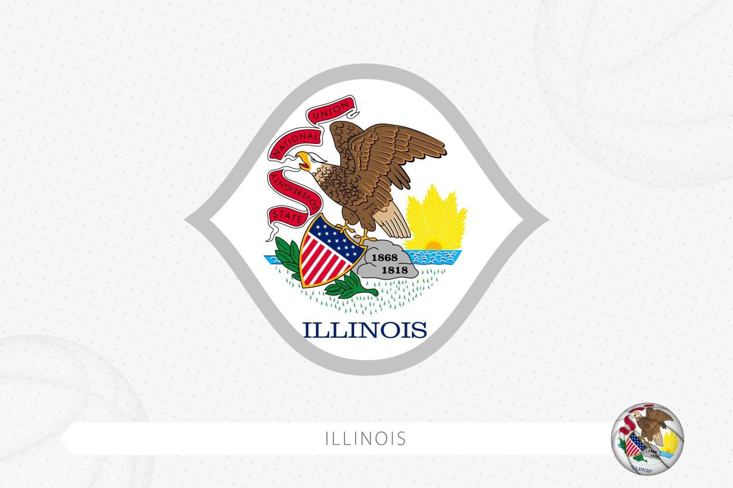 bandeira de Illinois para competição de basquete em fundo cinza de basquete. vetor