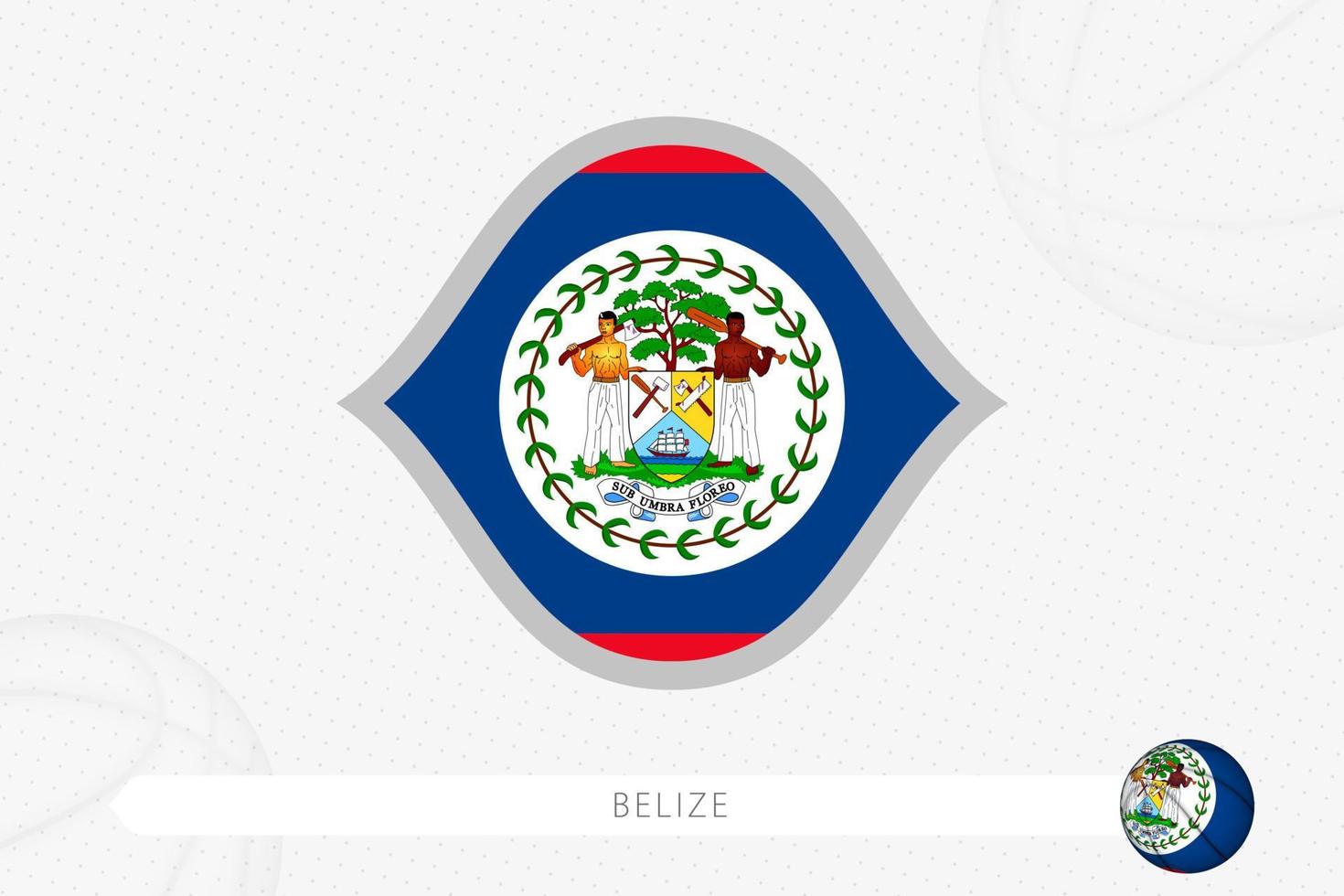 bandeira de belize para competição de basquete em fundo cinza de basquete. vetor