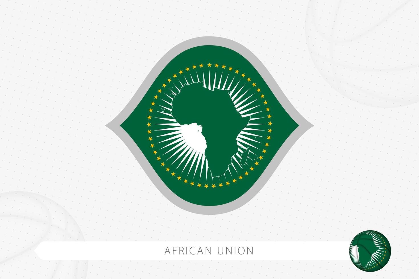 bandeira da união africana para competição de basquete em fundo cinza de basquete. vetor