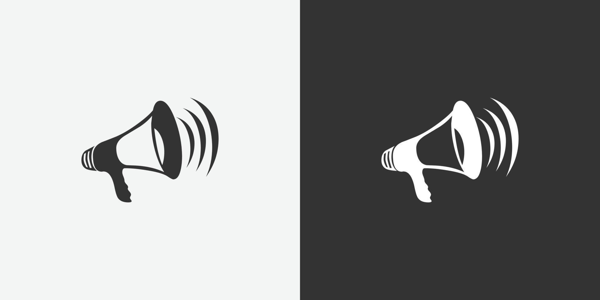 ícone de vetor de megafone. símbolos vetoriais preto e branco para seu projeto