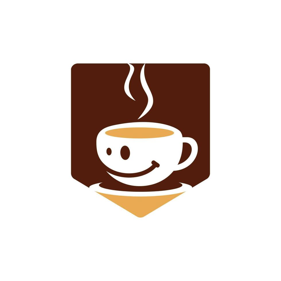 sorriso café logotipo ilustração vetorial design. vetor