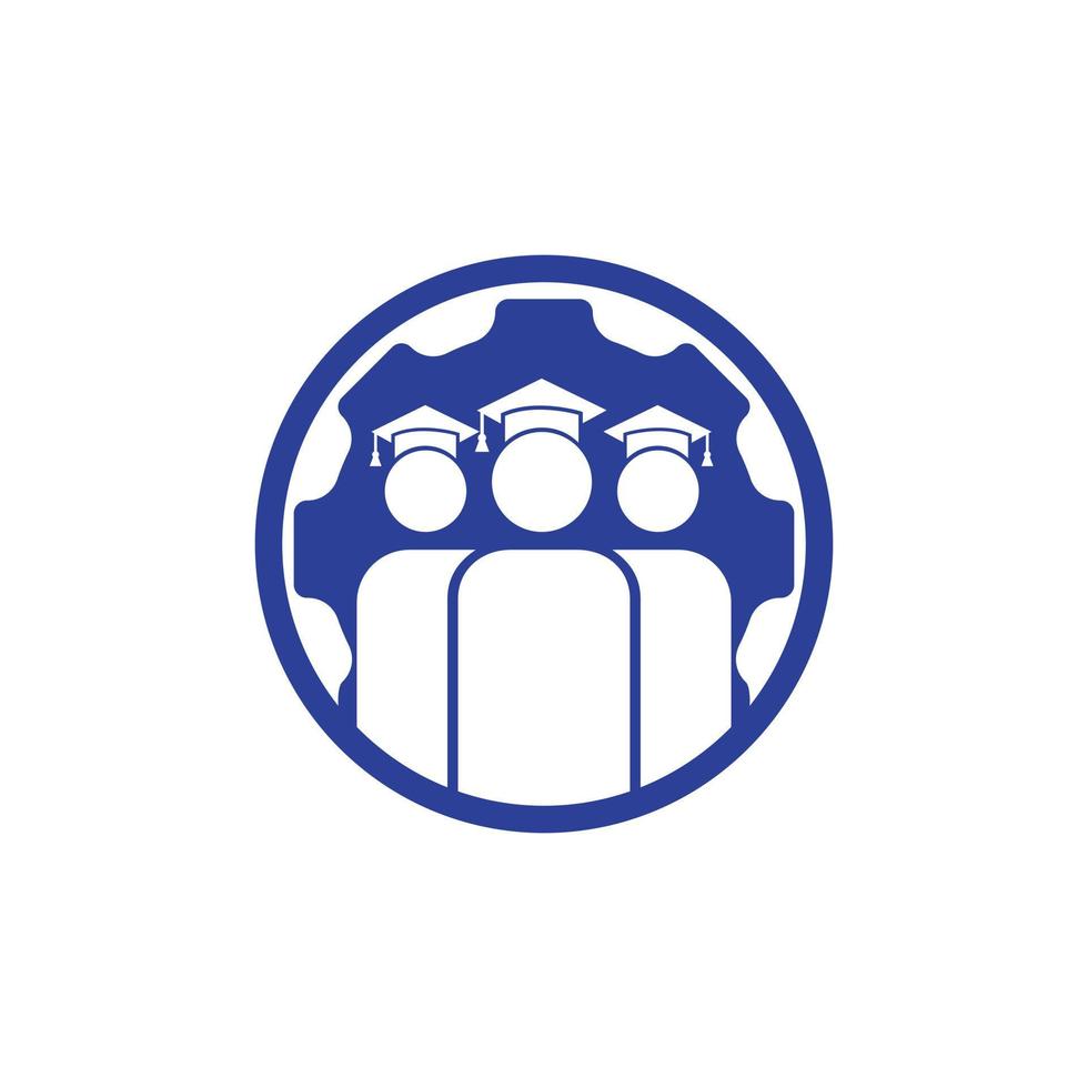 modelo de logotipo de vetor de engrenagem de estudante. símbolo de logotipo de engenheiro de graduação ou modelo de ícone.