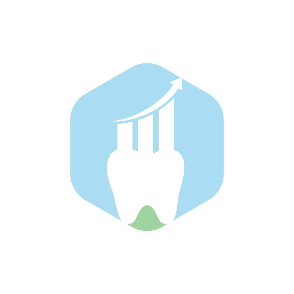 modelo de design de logotipo de vetor de estatística dental. conceito de logotipo de ícone de finanças de dentista.