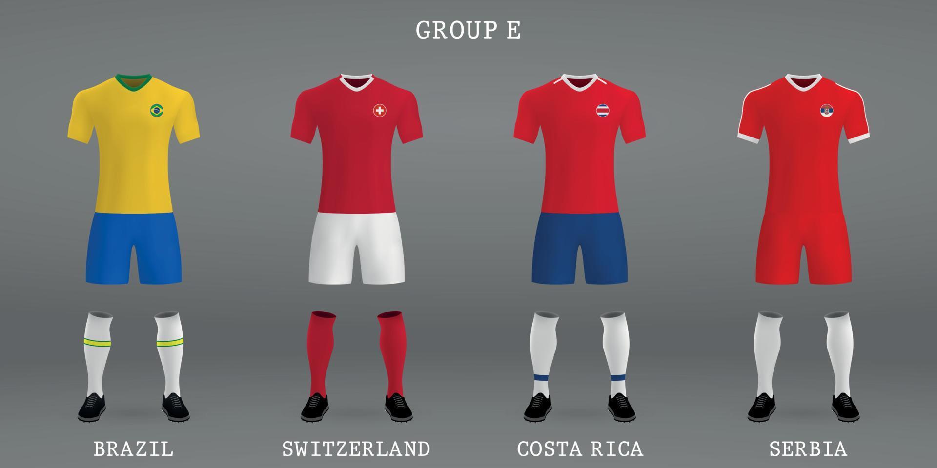 conjunto de kit de futebol vetor