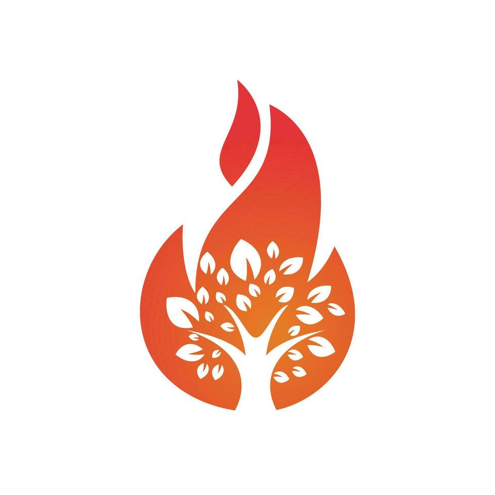 modelo de design de logotipo de vetor de árvore de fogo.