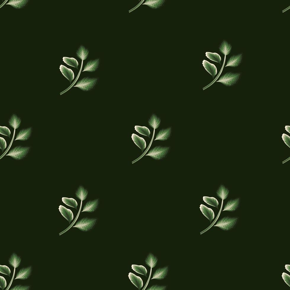 plantas tropicais de cor clara verde deixa padrão sem emenda decorativo de textura de ilustração em fundo escuro. trópicos exóticos. design temático de verão. papel de parede tropical. textura de estampas na moda vetor