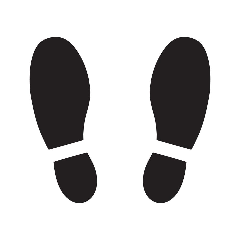 passos do pé humano. ilustração vetorial vetor