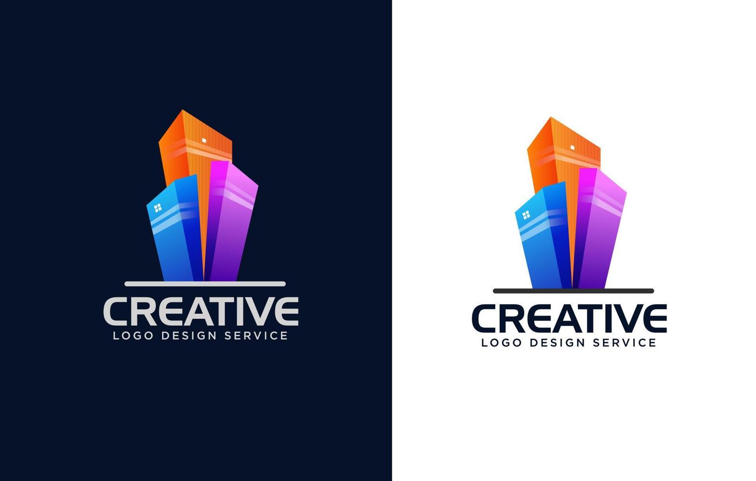 ícone de logotipo de construção gradiente moderno ou vetor de logotipo de casa