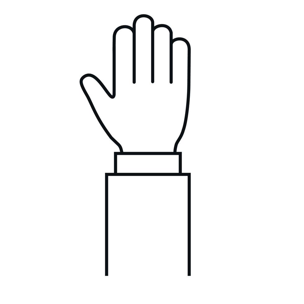 ícone de linha de mão levantada, sinal voluntário em fundo branco para seu projeto vetor