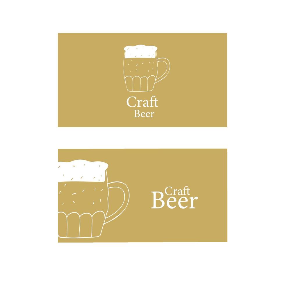 cartão de visita berr craft com ilustração estilizada caneca de cerveja vetor