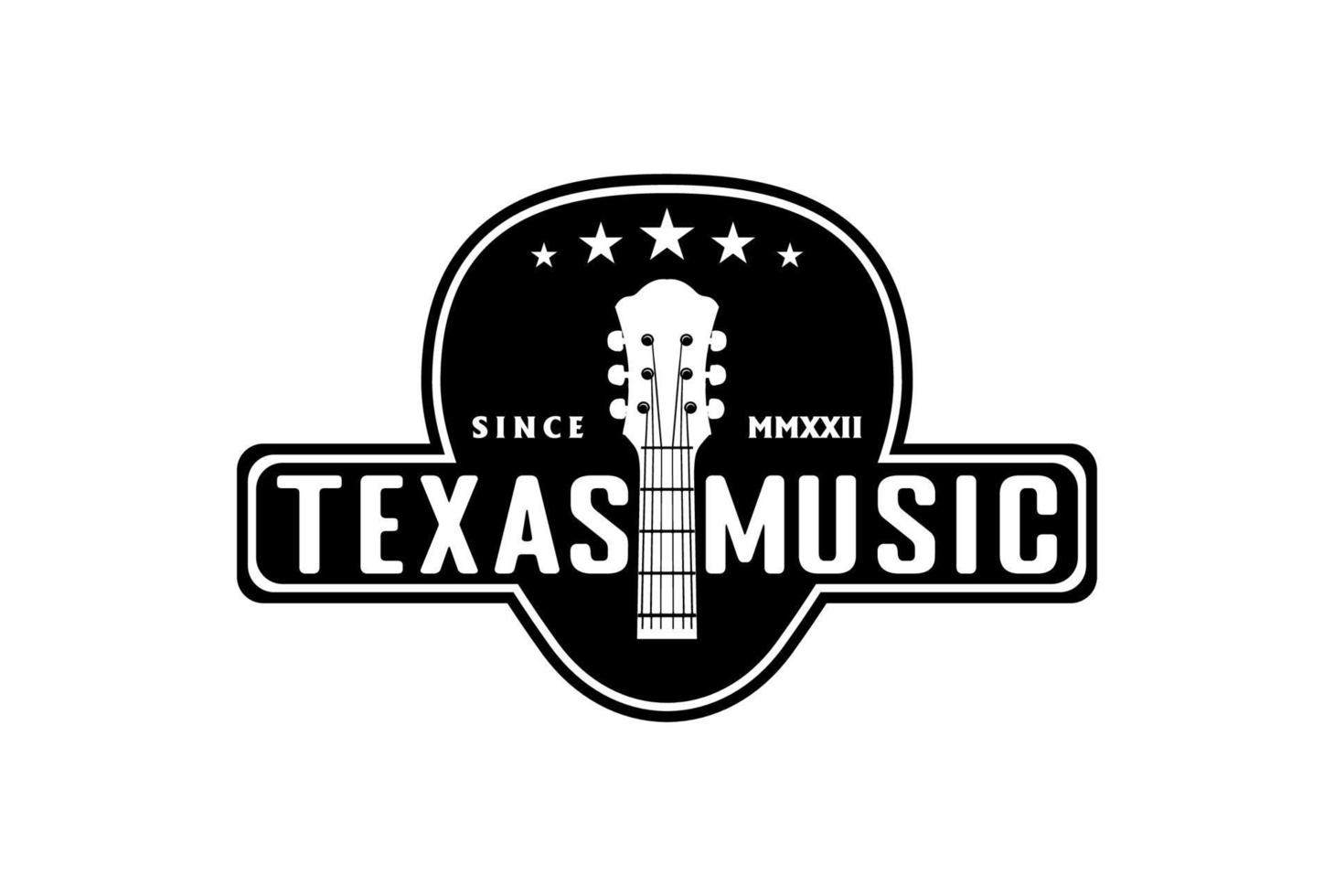 emblema de palheta de guitarra retrô vintage com chapéu de bandido de xerife de cowboy para design de logotipo de festival de música ocidental vetor