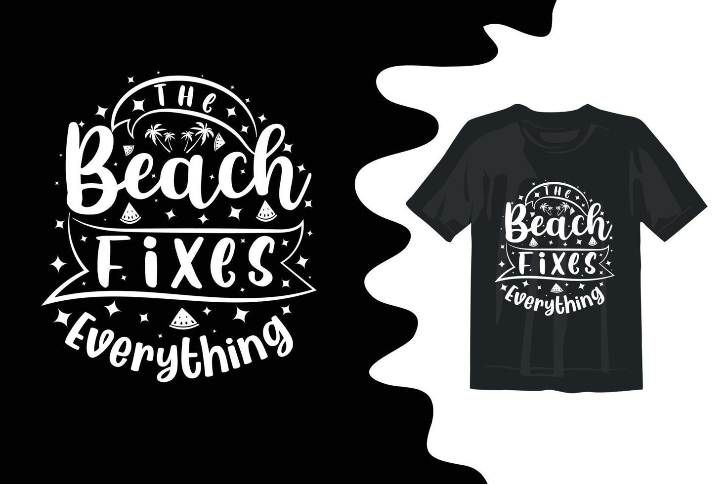 vetor de design de camiseta de tipografia de praia