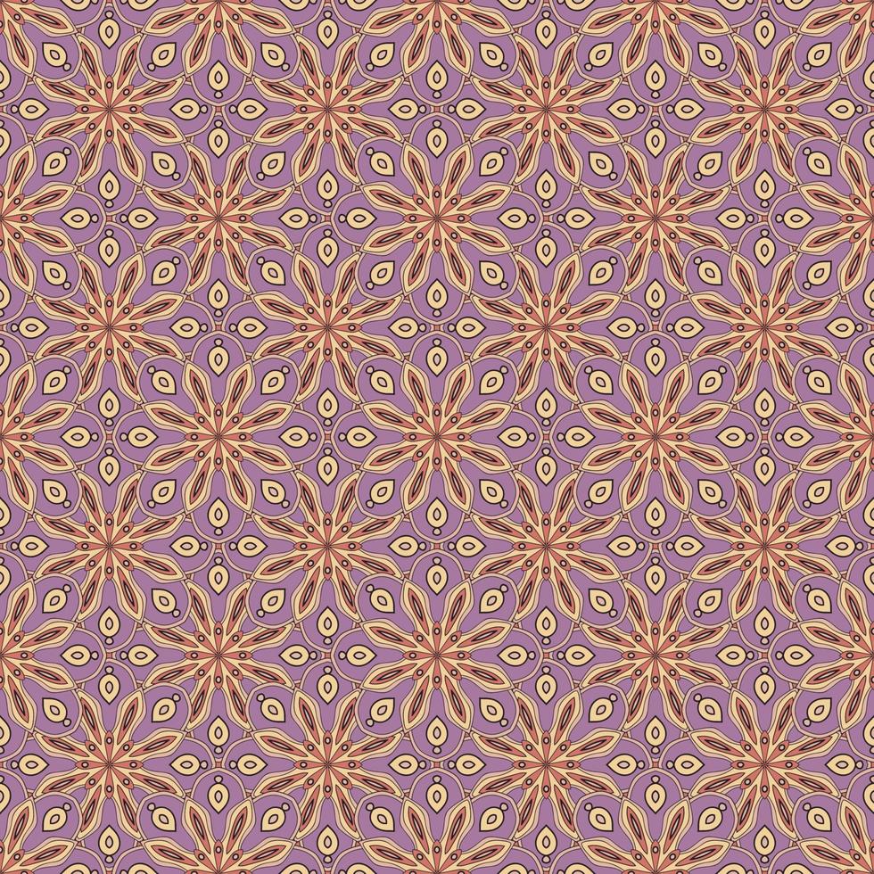 abstrato sem costura padrão com flor mandala. mosaico, azulejo. vetor