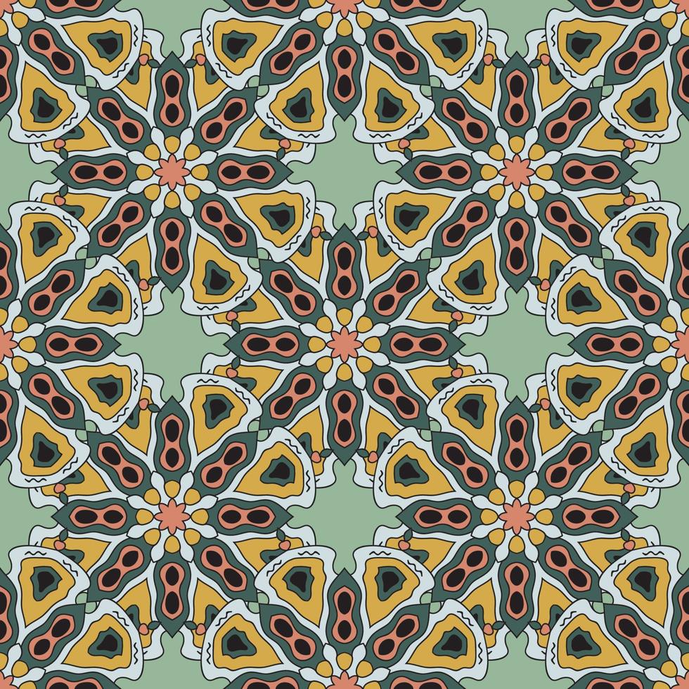 abstrato sem costura padrão com flor mandala. mosaico, azulejo. vetor