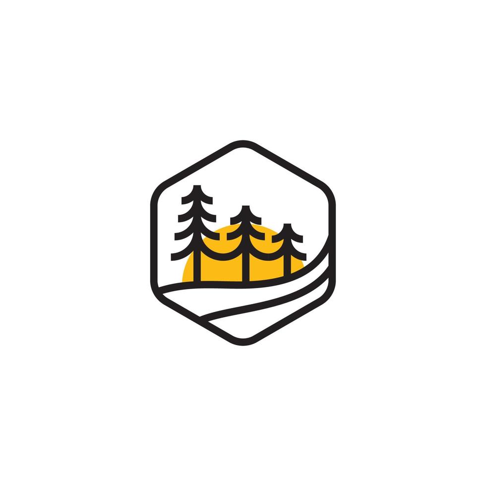 modelo de logotipo de pinheiro. ícone de pinheiro abstrato vetor