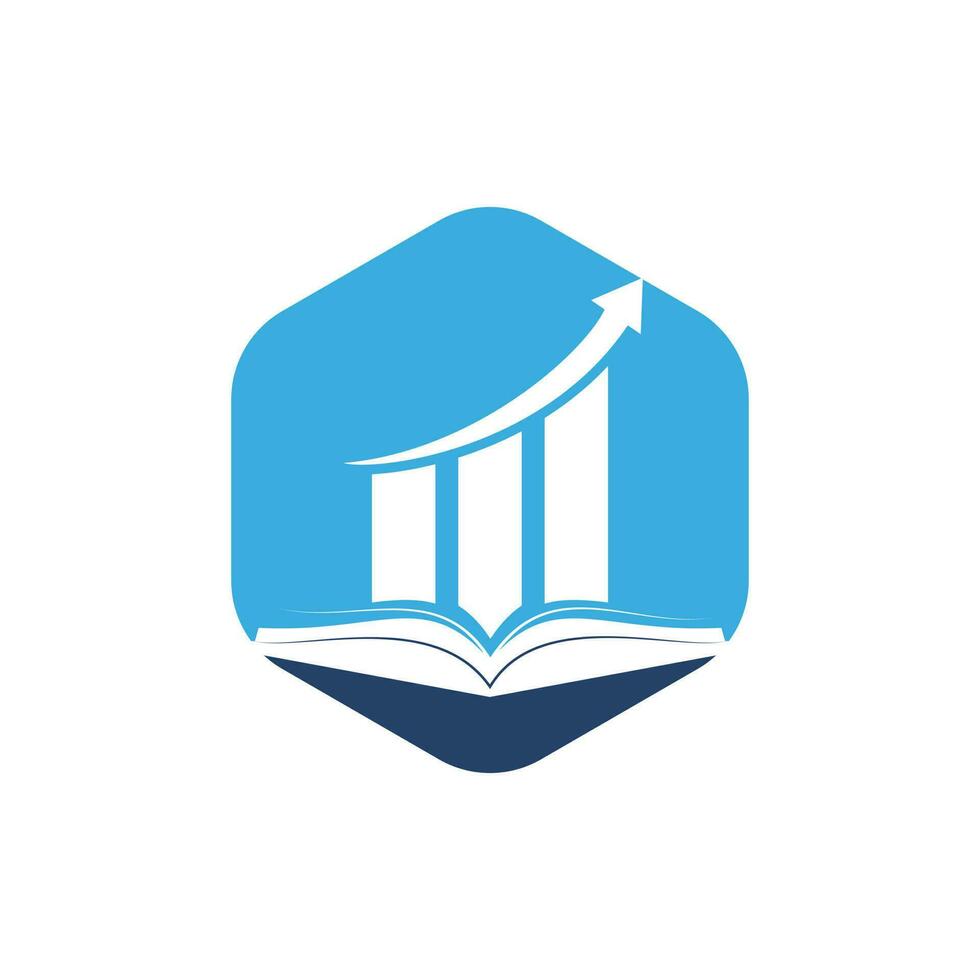 design de logotipo de livro de finanças. design de logotipo de educação de crescimento de negócios. vetor