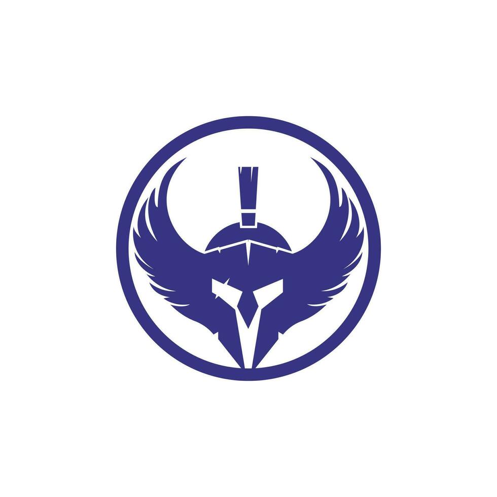 guerreiro espartano com design de logotipo de vetor de asas. design de conceito do logotipo do cavaleiro guerreiro.