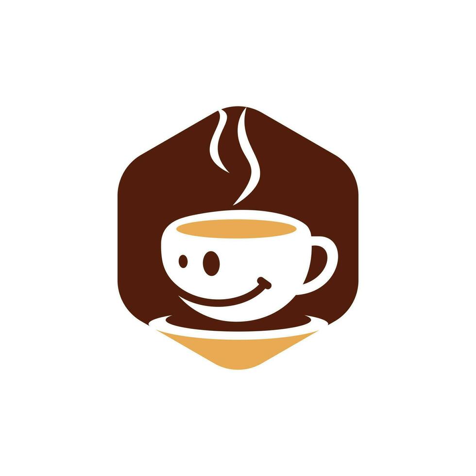 sorriso café logotipo ilustração vetorial design. vetor