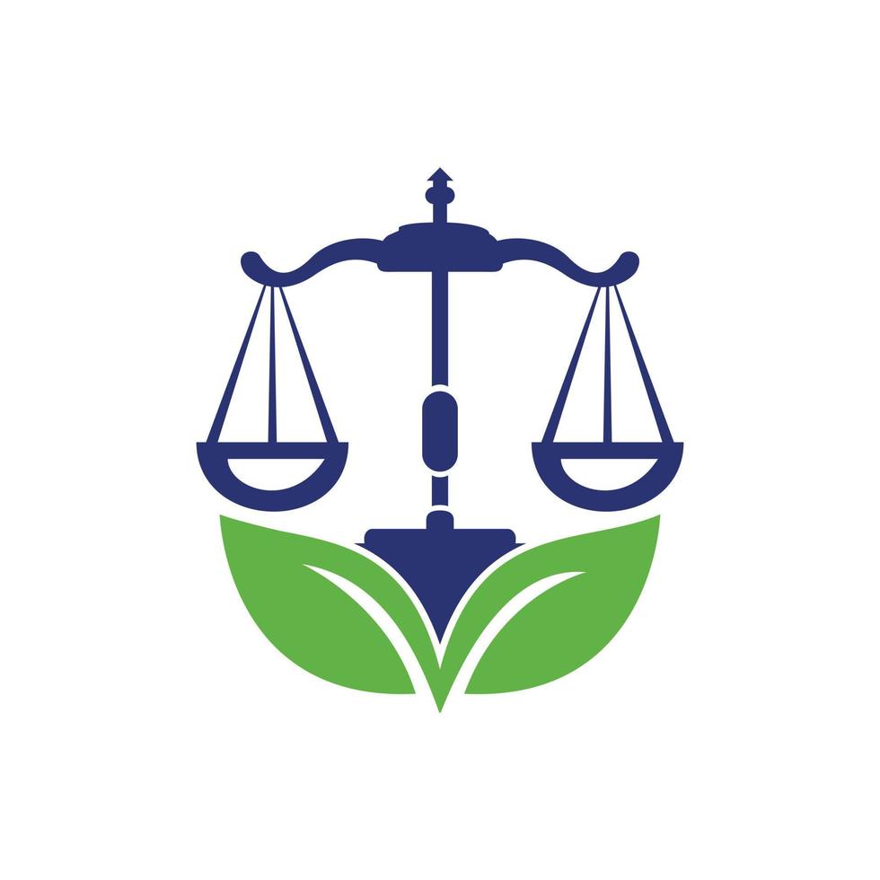 modelo de design de logotipo de escritório de advocacia de natureza. conceito de logotipo de escalas verdes. vetor