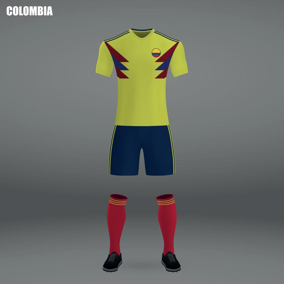 uniforme de futebol da colômbia vetor