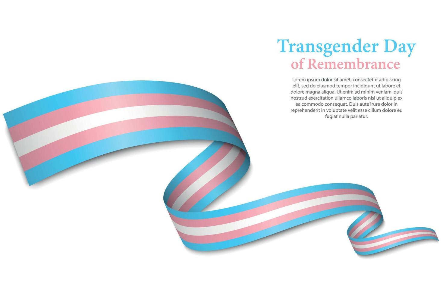 acenando a fita ou banner com bandeira do orgulho transgênero vetor