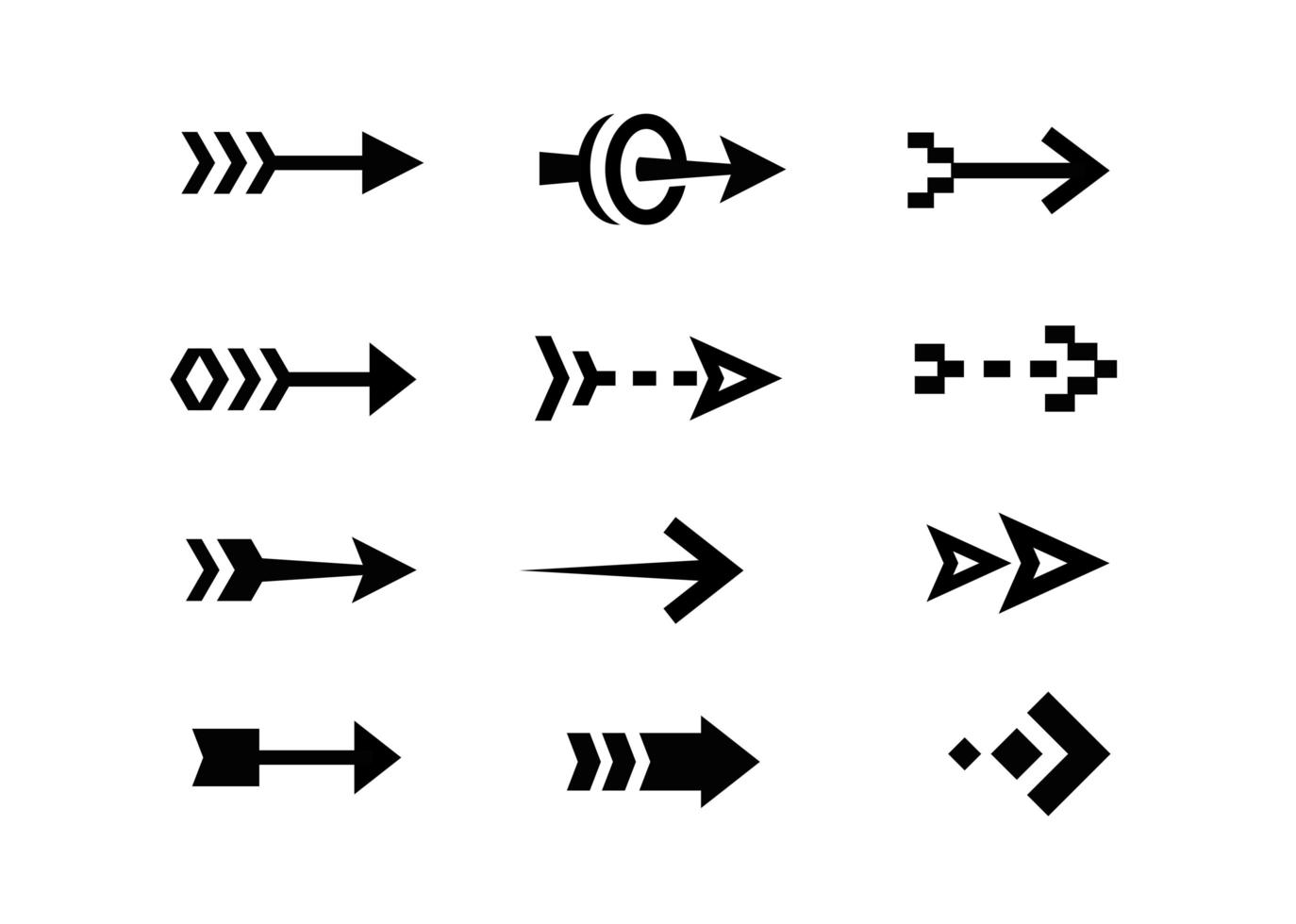 coleção de design plano de ícones de seta vetor