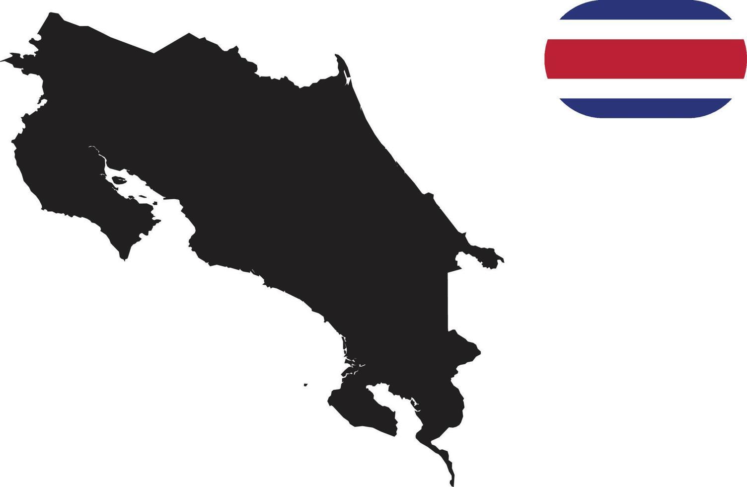 mapa e bandeira da costa rica vetor