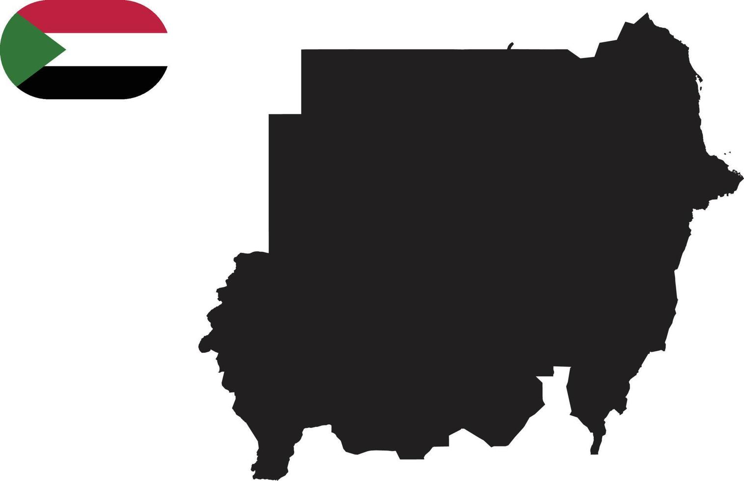 mapa e bandeira do sudão vetor