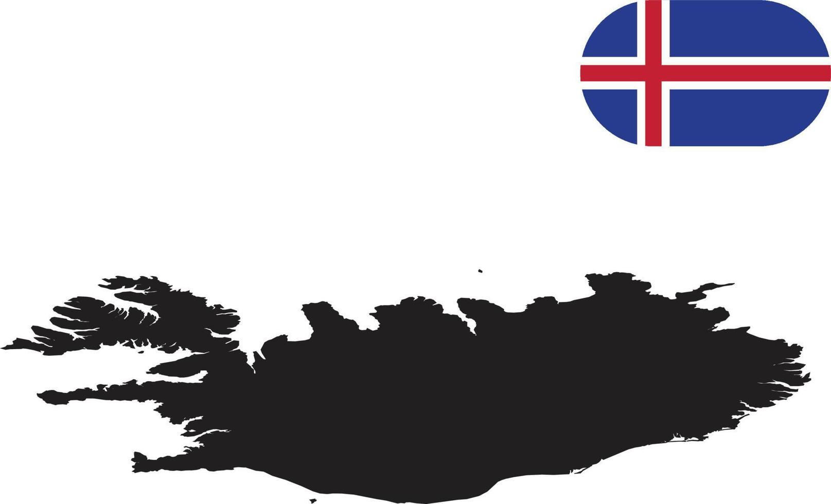 mapa e bandeira da Islândia vetor