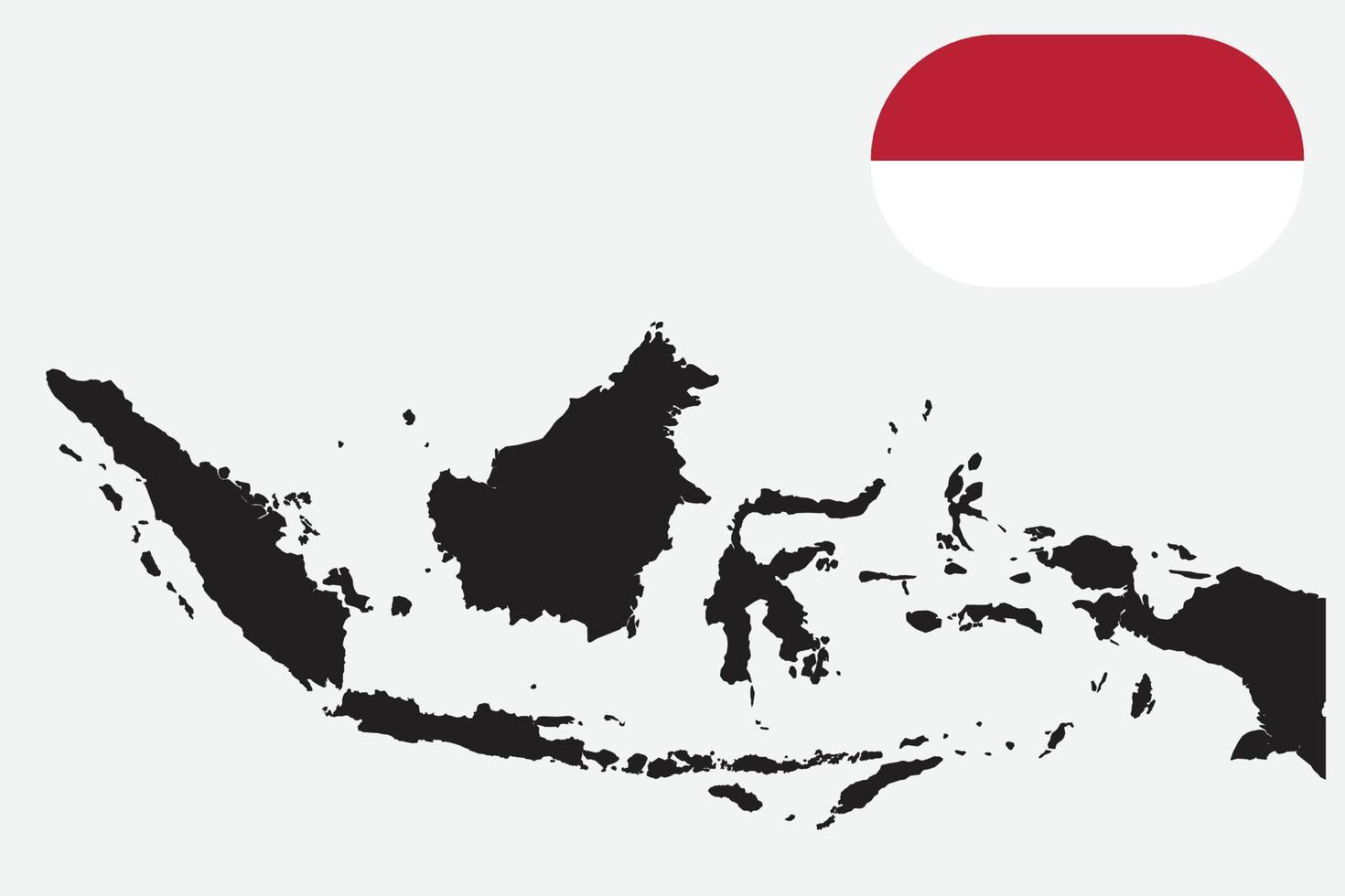 mapa e bandeira da Indonésia vetor